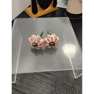 Knobco Feria Neerja Drawe Pulls Knobs Cermic Pink Set of 2